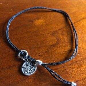 Alex and Ani Kindred Cord Bracelet with Silver Snowflake Charm